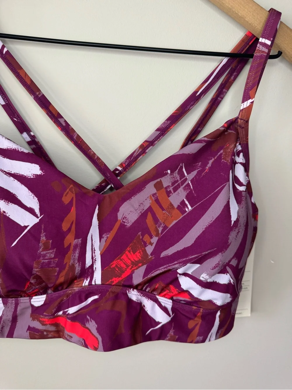 All in Motion NWT Target Strappy Low Support Sports Bra in Plum Print size XL - Picture 3 of 8